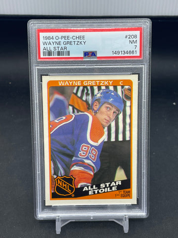 1984 O-PEE-CHEE - ALL STAR - W. GRETZKY - #208 - PSA 7