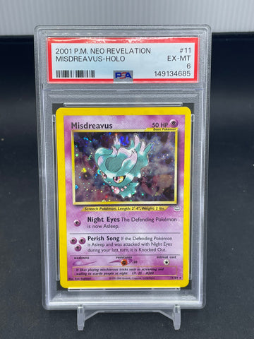 POKEMON - NEO REVELATION - MISDREAVUS - HOLO - #11 - PSA 6