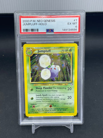 POKEMON - NEO GENESIS - JUMPLUFF - HOLO - #7 - PSA 6