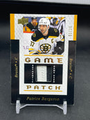 2021 UPPER DECK SERIES ONE - GAME PATCH - P. BERGERON - #GJ25-PM - #'D/15 - RELIC