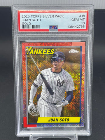 2025 TOPPS SILVER PACK - GOLD - J. SOTO - #19 - #'D/50 - PSA 10