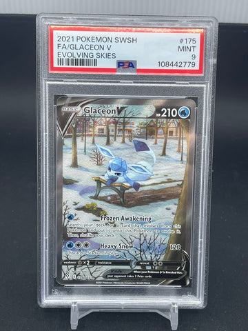 POKEMON - EVOLVING SKIES - GLACEON V - ALTERNATE ART - #175 - PSA 9