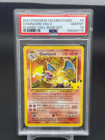 POKEMON - CELEBRATIONS CLASSIC COLLECTION - CHARIZARD - HOLO - #4 - PSA 10