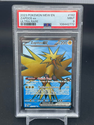 POKEMON - 151 - ZAPDOS EX - FULL ART - #192 - PSA 9