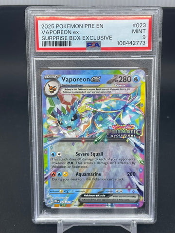 POKEMON - SURPRISE BOX - VAPOREON EX - #023 - PSA 9