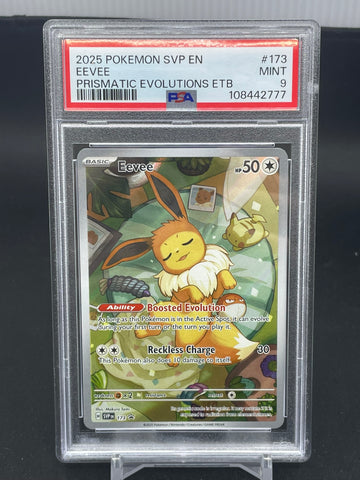 POKEMON - PRISMATIC EVOLUTIONS ETB - EEVEE - FULL ART - #173 - PSA 9 (108442777)