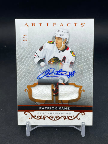 2021 UPPER DECK ARTIFACTS - ORANGE - P. KANE - #103 - #'D/5 - DUAL RELIC - AUTOGRAPH