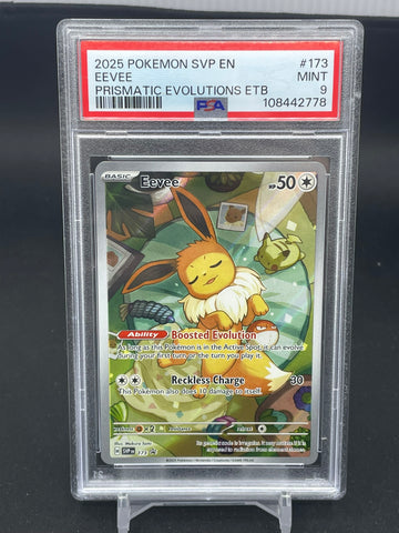 POKEMON - PRISMATIC EVOLUTIONS ETB - EEVEE - FULL ART - #173 - PSA 9 (108442778)