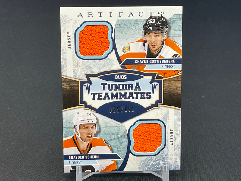 2017 UPPER DECK ARTIFACTS - DUOS TUNDRA TEAMMATES - S. GOSTISBEHERE / B. SCHENN - #T2-PHI - #'D/199 - DUAL RELIC