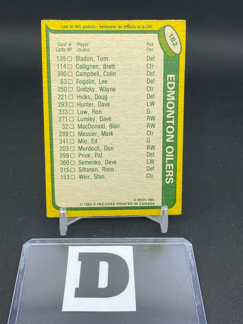 1980 O-PEE-CHEE - TEAM LEADERS - W. GRETZKY -
