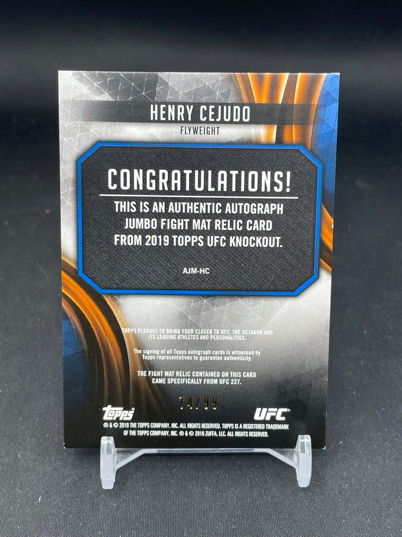 2019 TOPPS UFC KNOCKOUT - JUMBO FIGHT MAT - H. CEJUDO - #AJM-HC - #'D/99 - RELIC - AUTOGRAPH