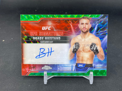 2025 TOPPS CHROME - GREEN GEOMETRIC - UFC SIGNATURES - B. HIESTAND - #SIG-BH - #'D/99 - AUTOGRAPH