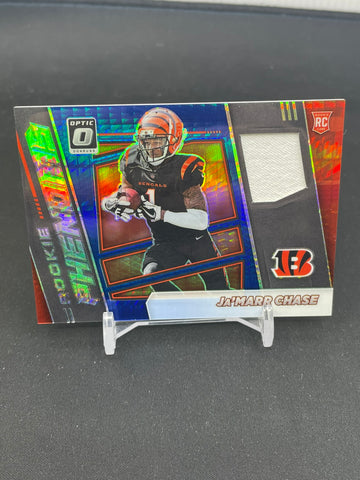 2021 PANINI DONRUSS OPTIC - BLUE HYPER PRIZM - ROOKIE PHENOMS - J. CHASE - #RPH-7 - RELIC - RC