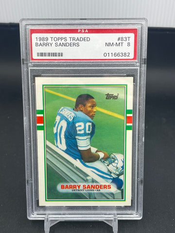1989 TOPPS TRADED - B. SANDERS - #83T - PSA 8 - RC