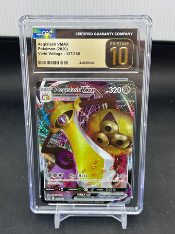 POKEMON - VIVID VOLTAGE - AEGISLASH VMAX - #127 - CGC 10