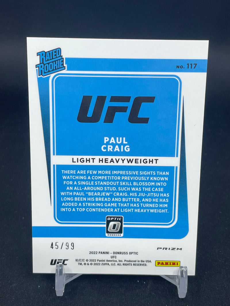 2022 PANINI DONRUSS OPTIC - BLUE PRIZM - RATED ROOKIE - P. CRAIG - #117 - #'D/99