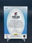 2023 PANINI SELECT - RED FLASH - SELECT CERTIFIED - S. HENDERSON - #19 - #'D/99 - RC