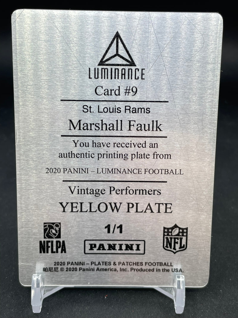 2020 PANINI LUMINANCE - PRINTING PLATE - YELLOW PLATE - VINTAGE PERFORMERS - M. FAULK - #3 - #1/1