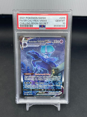 POKEMON - CHILLING REIGN - SHADOW RIDER CALYREX VMAX - ALTERNATE ART - #205 - PSA 10