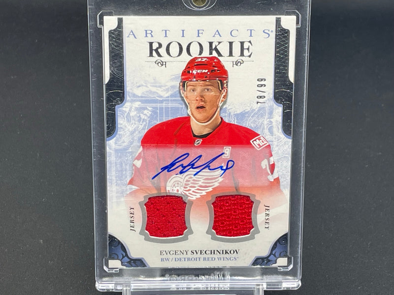 2017 UPPER DECK ARTIFACTS - ROOKIE - E. SVECHNIKOV - #165 - #'D/99 - DUAL RELIC - AUTOGRAPH - RC