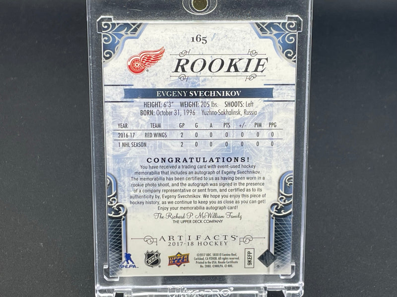 2017 UPPER DECK ARTIFACTS - ROOKIE - E. SVECHNIKOV - #165 - #'D/99 - DUAL RELIC - AUTOGRAPH - RC