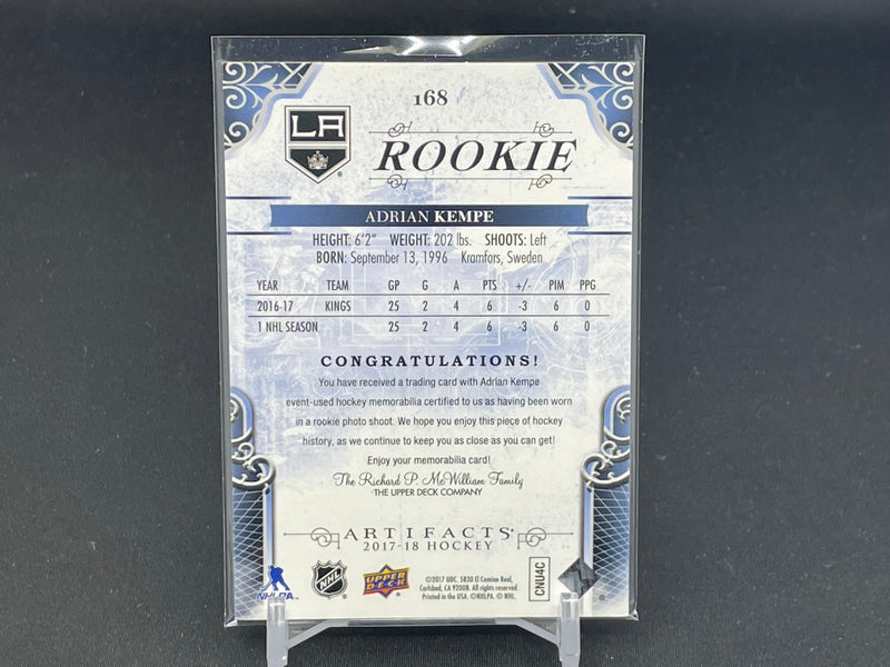 2017 UPPER DECK ARTIFACTS - ROOKIE - A. KEMPE - #168 - #'D/499 - DUAL RELIC - RC