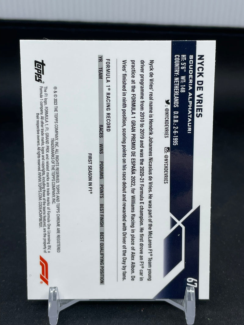 2023 TOPPS CHROME F1 - RED GREEN REFRACTOR - N. DE VRIES -