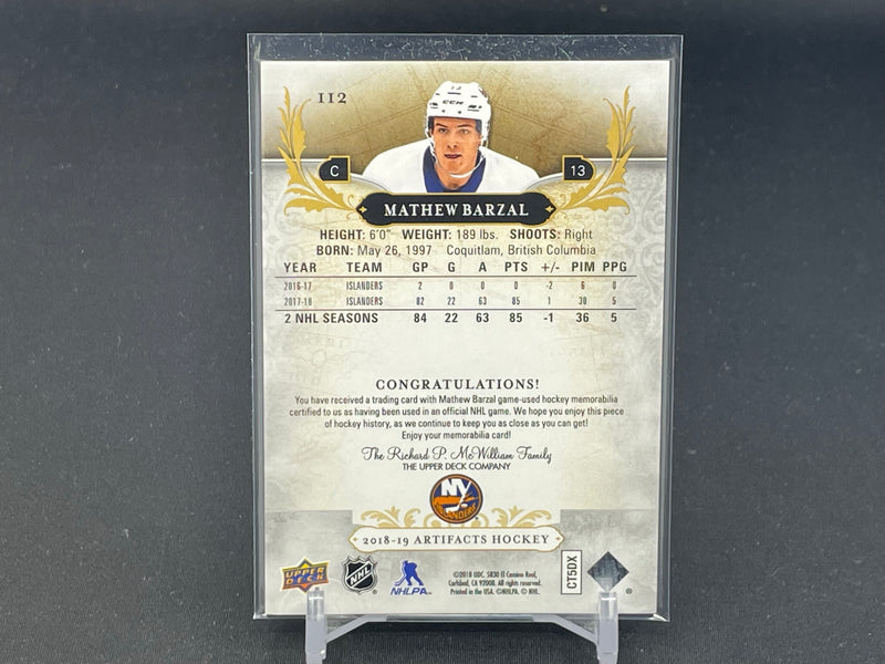 2018 UPPER DECK ARTIFACTS - M. BARZAL - #112 - #'D/125 - DUAL RELIC