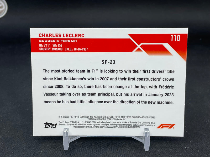 2023 TOPPS CHROME F1 - AQUA WAVE REFRACTOR - C. LECLERC - #110 - #'D/150