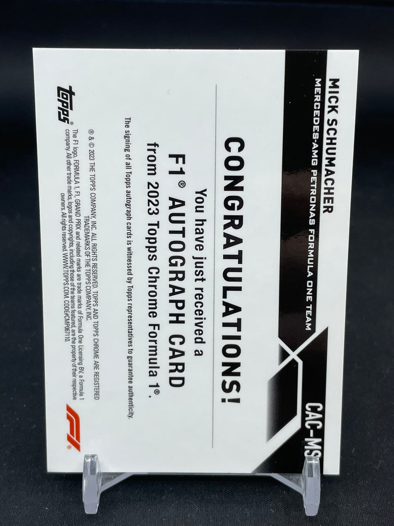 2023 TOPPS CHROME F1 - GREEN REFRACTOR - M. SCHUMACHER - #CAC-MS - #'D/99 - AUTOGRAPH