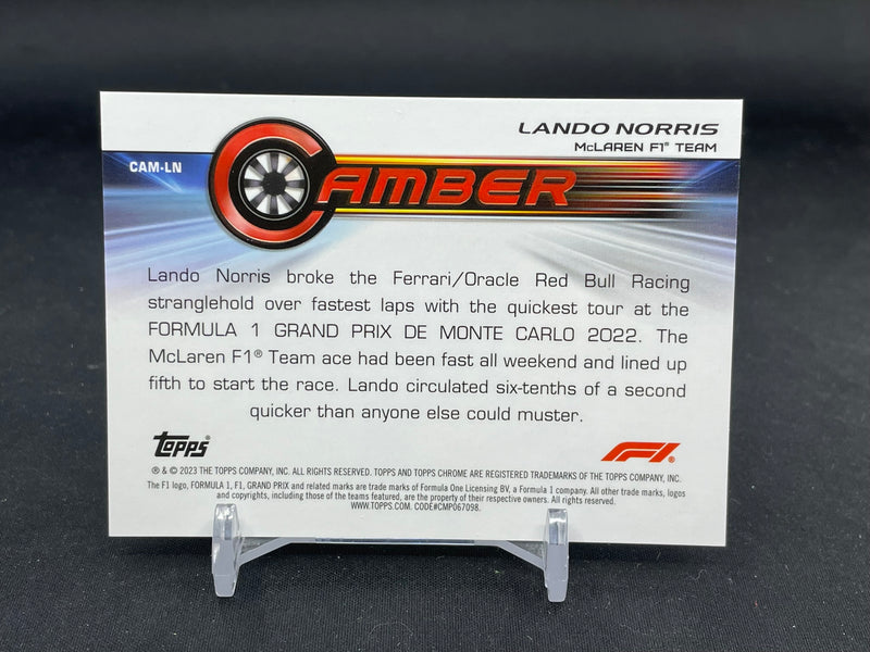 2023 TOPPS CHROME F1 - GOLD - CAMBER - L. NORRIS - #CAM-LN - #'D/50