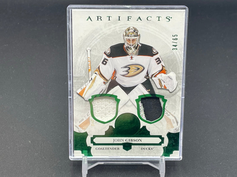 2017 UPPER DECK ARTIFACTS - EMERALD - J. GIBSON - #75 - #'D/65 - DUAL RELIC