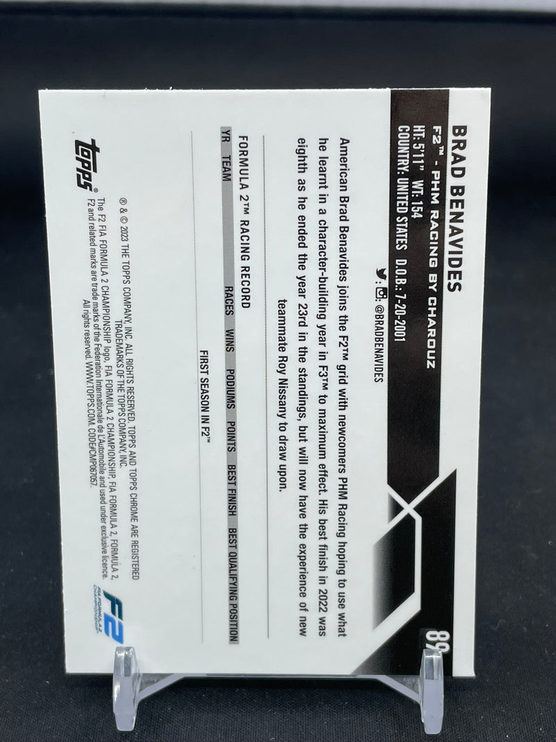 2023 TOPPS CHROME F1 - MINI DIAMOND REFRACTORS - FUTURE STARS - B. BENAVIDES - #89 - #'D/299