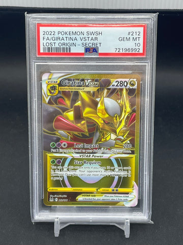 POKEMON - LOST ORIGIN - GIRATINA VSTAR - SECRET - #212 - PSA 10