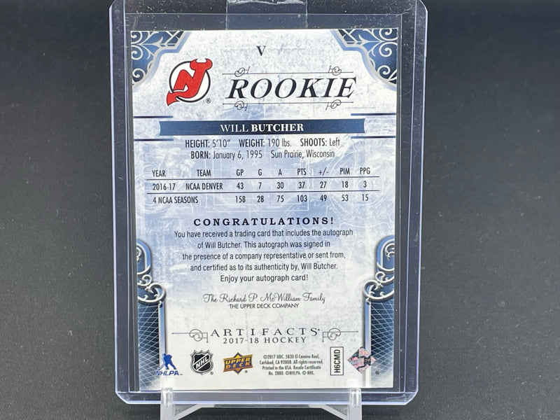 2017 UPPER DECK ARTIFACTS - ROOKIE - W. BUTCHER - #V - #'D/150 - AUTOGRAPH - RC