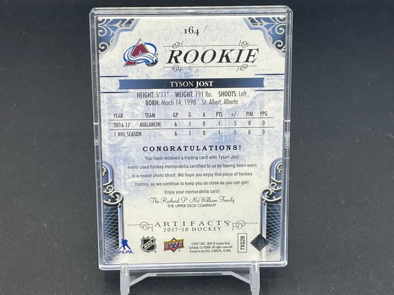 2017 UPPER DECK ARTIFACTS - ROOKIE - EMERALD - T. JOST - #164 - #'D/99 - DUAL RELIC - RC