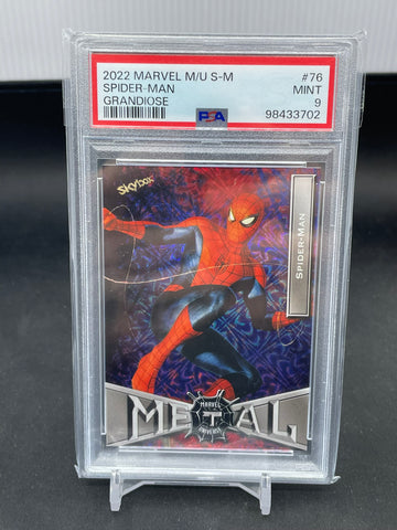 2022 UPPER DECK METAL UNIVERSE SKYBOX - GRANDIOSE - SPIDER-MAN - #76 - PSA 9