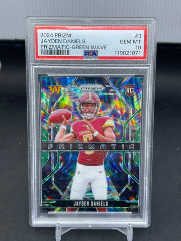 2024 PANINI PRIZM - GREEN WAVE - PRIZMATIC - J. DANIELS - #3 - PSA 10 - RC