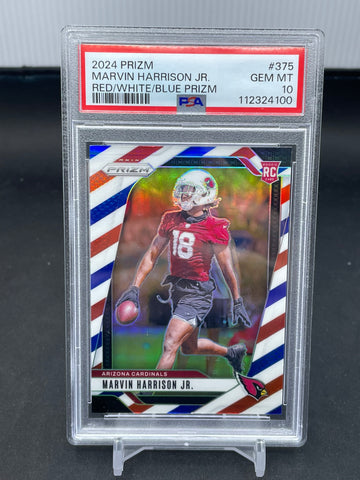 2024 PANINI PRIZM - RED/WHITE/BLUE PRIZM - M. HARRISON JR. - #375 - PSA 10 - RC