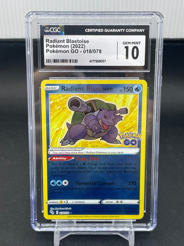 POKEMON - POKEMON GO - RADIANT BLASTOISE - HOLO - #018 - CGC 10