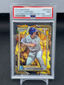 2024 TOPPS BOWMAN - CHROME PROSPECTS - SPECIAL DIE-CUT - W. LANGFORD - #BCPD64 - #'D/49 - PSA 9