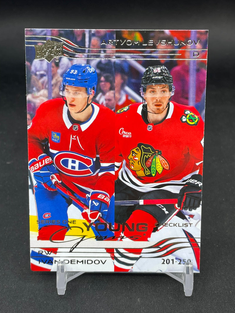 2025 UPPER DECK SERIES ONE - YOUNG GUNS CHECKLIST - I. DEMIDOV / A. LEVSHUNOV -
