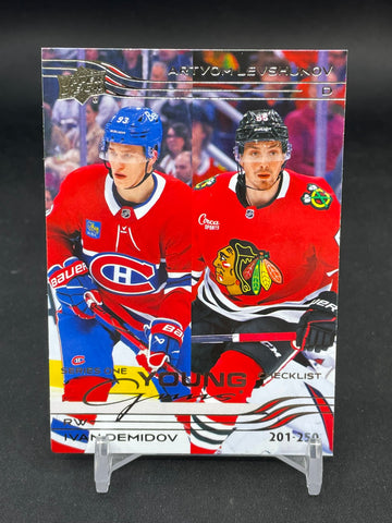 2025 UPPER DECK SERIES ONE - YOUNG GUNS CHECKLIST - I. DEMIDOV / A. LEVSHUNOV - #250 - RC