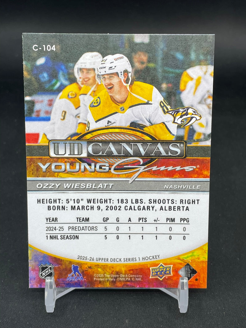 2025 UPPER DECK SERIES ONE - UD CANVAS - YOUNG GUNS - O. WIESBLATT -