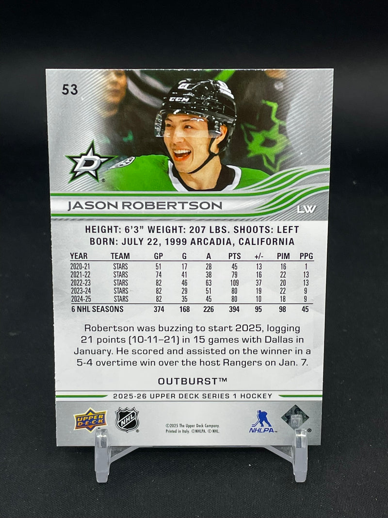 2025 UPPER DECK SERIES ONE - OUTBURST - SINGLES - SELECT YOUR PLAYER