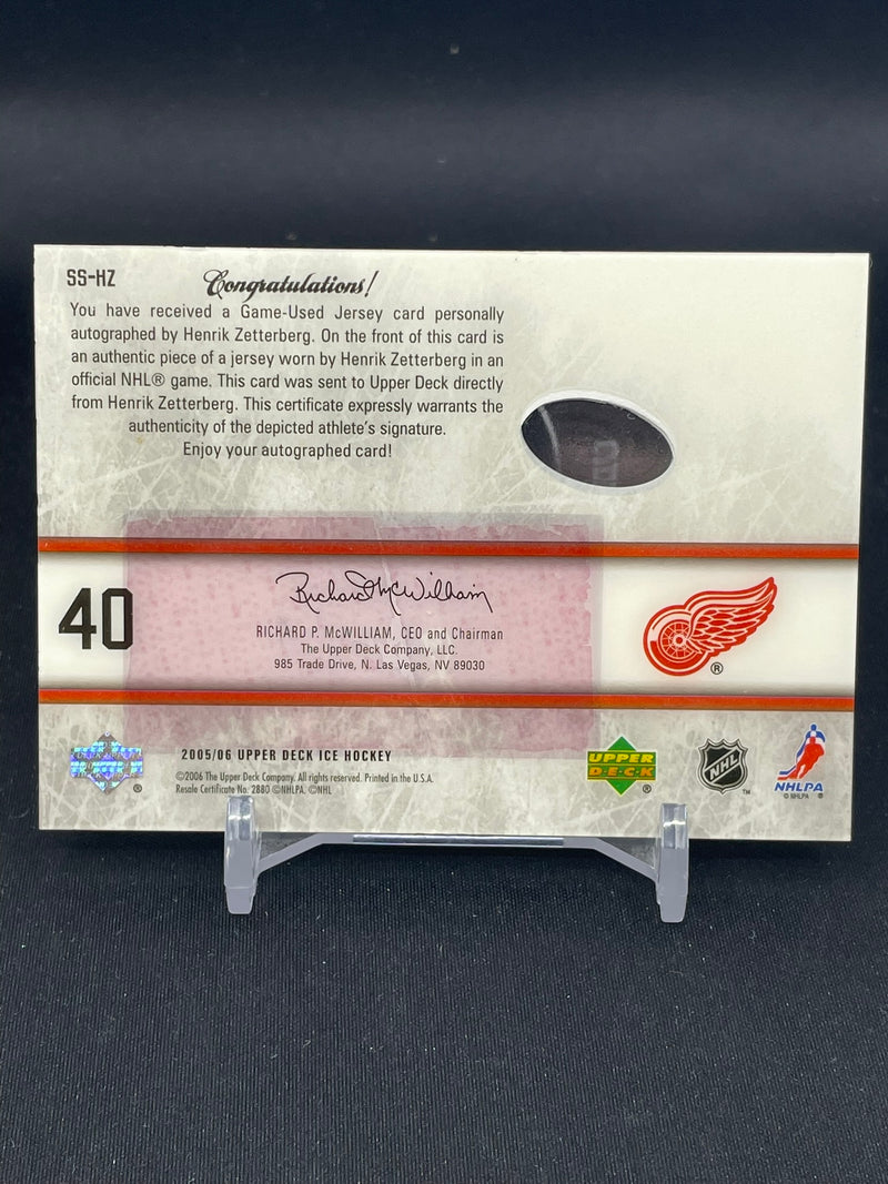 2005 UPPER DECK ICE - SIGNATURE SWATCHES - H. ZETTERBERG -