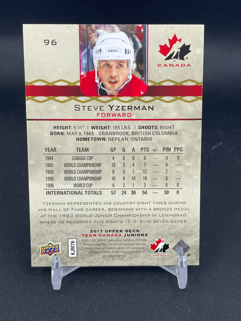 2017 UPPER DECK TEAM CANADA JUNIORS - EXCLUSIVES - S. YZERMAN - #96 - #'D/199