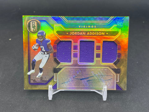 2023 PANINI GOLD STANDARD - J. ADDISON - #286 - #'D/149 - TRIPLE RELIC - AUTOGRAPH - RC