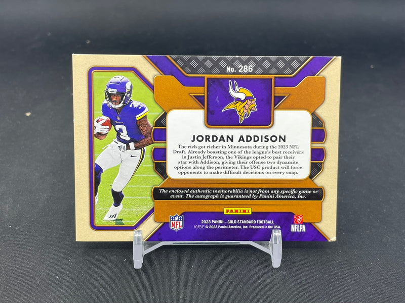 2023 PANINI GOLD STANDARD - J. ADDISON - #286 - #'D/149 - TRIPLE RELIC - AUTOGRAPH - RC