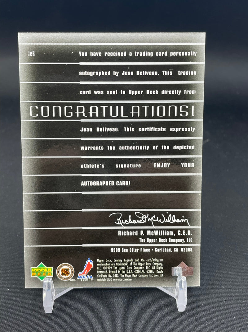1999 UPPER DECK CENTURY LEGENDS - EPIC SIGNATURES - J. BELIVEAU -